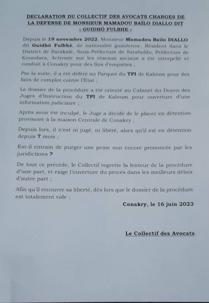 Affaire Guidho Fulbhè la défense regrette la lenteur de la procédure